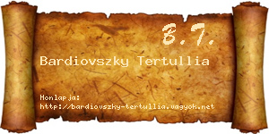 Bardiovszky Tertullia névjegykártya